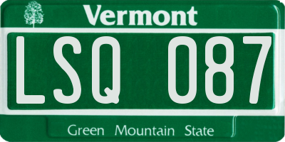 VT license plate LSQ087