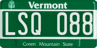 VT license plate LSQ088