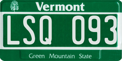 VT license plate LSQ093