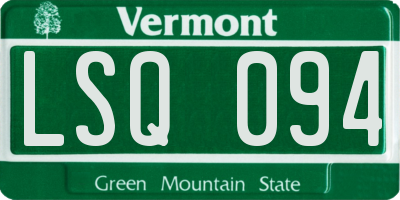 VT license plate LSQ094