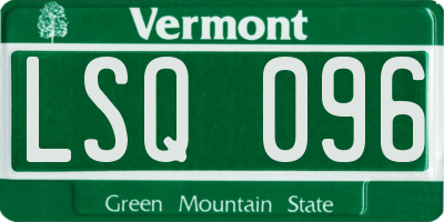 VT license plate LSQ096