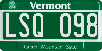 VT license plate LSQ098