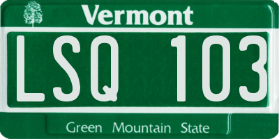 VT license plate LSQ103