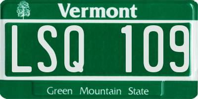 VT license plate LSQ109