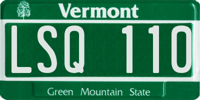 VT license plate LSQ110