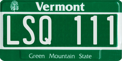 VT license plate LSQ111