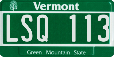 VT license plate LSQ113