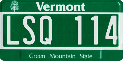 VT license plate LSQ114
