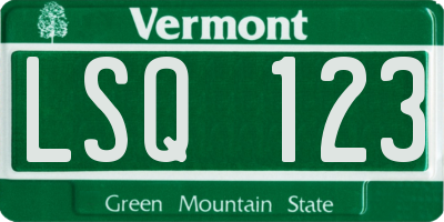 VT license plate LSQ123