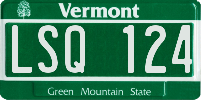 VT license plate LSQ124