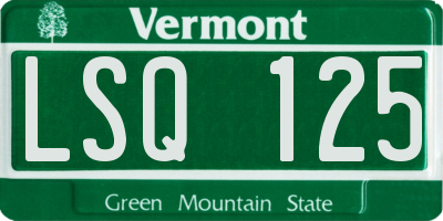 VT license plate LSQ125