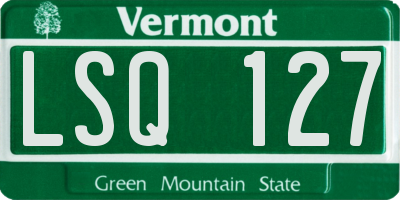 VT license plate LSQ127