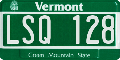 VT license plate LSQ128