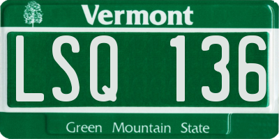 VT license plate LSQ136