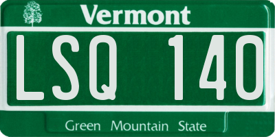 VT license plate LSQ140