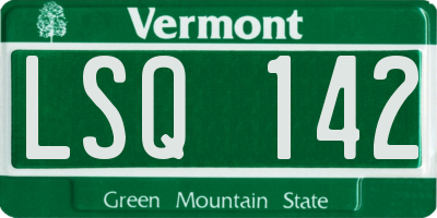 VT license plate LSQ142