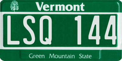 VT license plate LSQ144