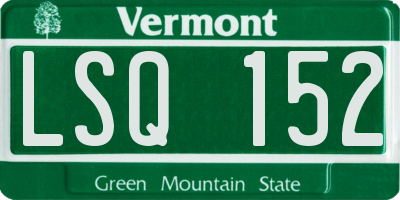 VT license plate LSQ152