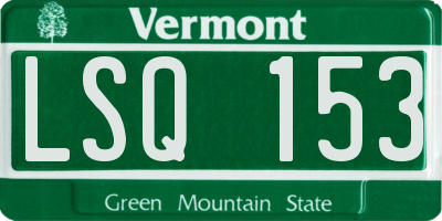 VT license plate LSQ153