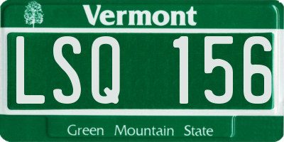 VT license plate LSQ156
