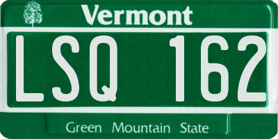 VT license plate LSQ162
