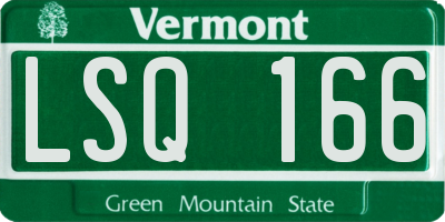 VT license plate LSQ166