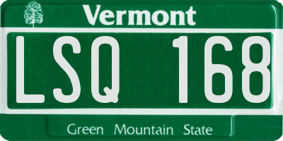 VT license plate LSQ168