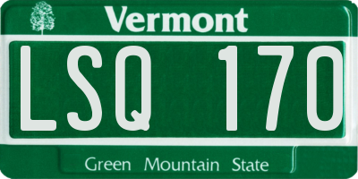 VT license plate LSQ170