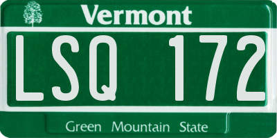 VT license plate LSQ172