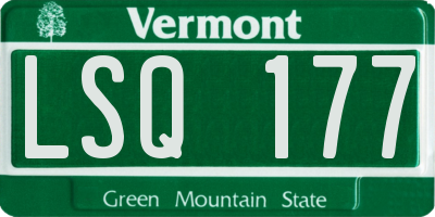 VT license plate LSQ177