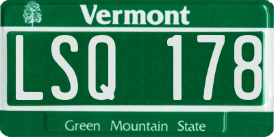 VT license plate LSQ178