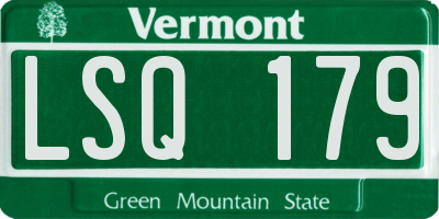 VT license plate LSQ179