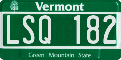 VT license plate LSQ182