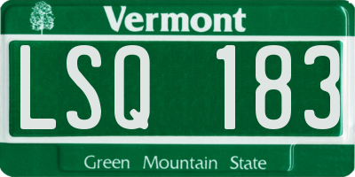 VT license plate LSQ183