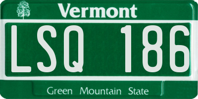 VT license plate LSQ186