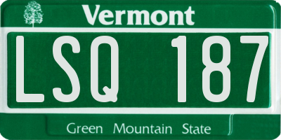 VT license plate LSQ187