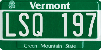 VT license plate LSQ197