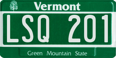 VT license plate LSQ201