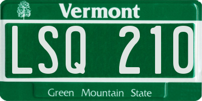 VT license plate LSQ210