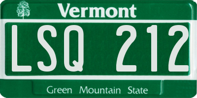 VT license plate LSQ212