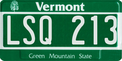 VT license plate LSQ213