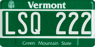 VT license plate LSQ222