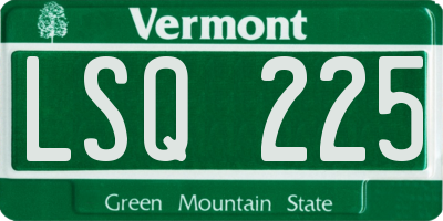 VT license plate LSQ225