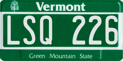 VT license plate LSQ226
