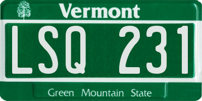 VT license plate LSQ231