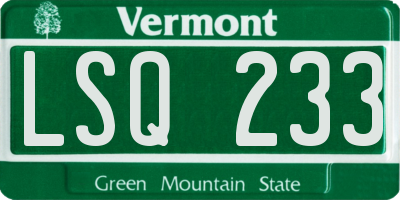 VT license plate LSQ233