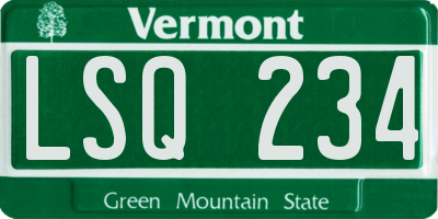 VT license plate LSQ234