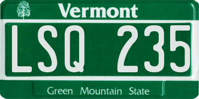 VT license plate LSQ235