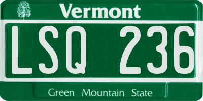 VT license plate LSQ236