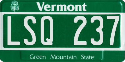VT license plate LSQ237